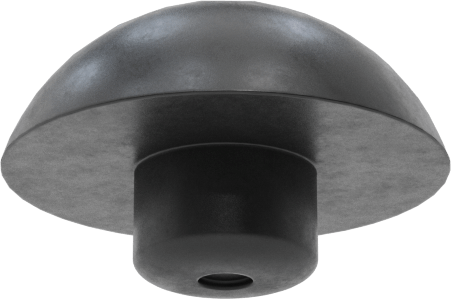 İtme Tipi Tamponlar, 13/64" İç Çap için, 1/8" Gövde Yüksekliği, 1/2" OD, SBR Kauçuk