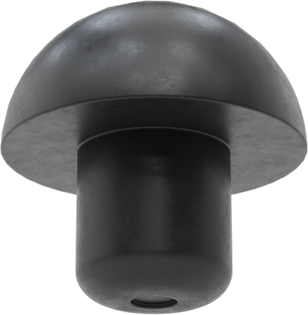 İtme Tipi Tamponlar, 3/8" İç Çap için, 3/8" Mil Yüksekliği, 3/4" OD, SBR Kauçuk