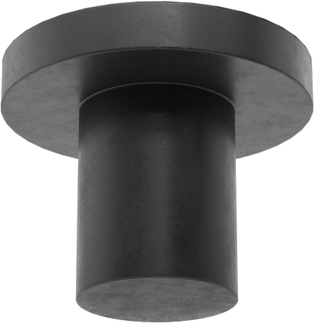 İtme Tipi Tamponlar, 1/4" İç Çap için, 5/16" Mil Yüksekliği, 1/2" OD, SBR Kauçuk