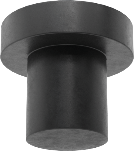 İtme Tipi Tamponlar, 19/64" iç çap için, 5/16" Mil Yüksekliği, 1/2" OD, SBR Kauçuk