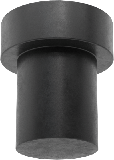 İtme Tipi Tamponlar, 7/16" İç Çap için, 1/2" Sap Yüksekliği, 5/8" OD, SBR Kauçuk