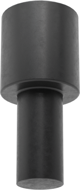 İtme Tipi Tamponlar, 1/4" İç Çap için, 1/2" Sap Yüksekliği, 7/16" OD, SBR Kauçuk