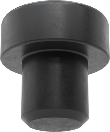 İtme Tipi Tamponlar, 3/8" İç Çap için, 3/8" Mil Yüksekliği, 5/8" OD, Buna-N Kauçuk