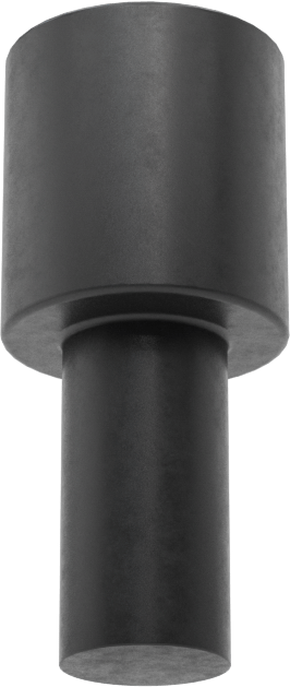 İtme Tipi Tamponlar, 1/4" İç Çap için, 1/2" Sap Yüksekliği, 7/16" OD, Buna-N Kauçuk