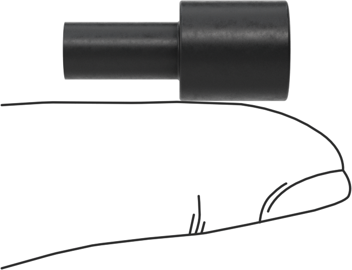 İtme Tipi Tamponlar, 1/4" İç Çap için, 1/2" Sap Yüksekliği, 7/16" OD, Buna-N Kauçuk