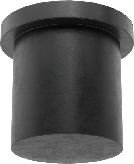 İtme Tipi Tamponlar, 3/8" İç Çap için, 3/8" Mil Yüksekliği, 15/32" OD, Buna-N Kauçuk