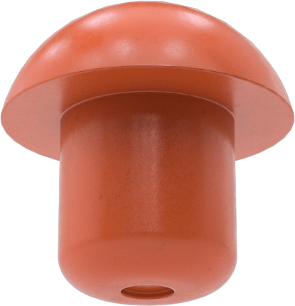 İtme Tipi Tamponlar, 1/4" İç Çap için, 1/4" Gövde Yüksekliği, 27/64" OD, Silikon
