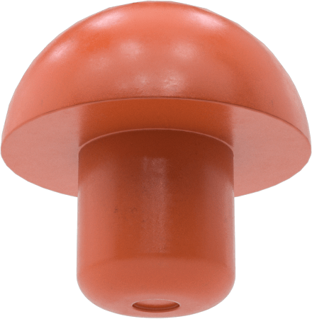 İtme Tipi Tamponlar, 3/8" İç Çap için, 3/8" Mil Yüksekliği, 3/4" OD, Silikon