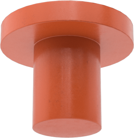 İtme Tipi Tamponlar, 1/4" İç Çap için, 5/16" Mil Yüksekliği, 1/2" OD, Silikon