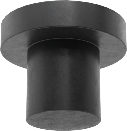 İtme Tipi Tamponlar, 1/4" İç Çap için, 1/4" Gövde Yüksekliği, 7/16" OD, EPDM Kauçuk