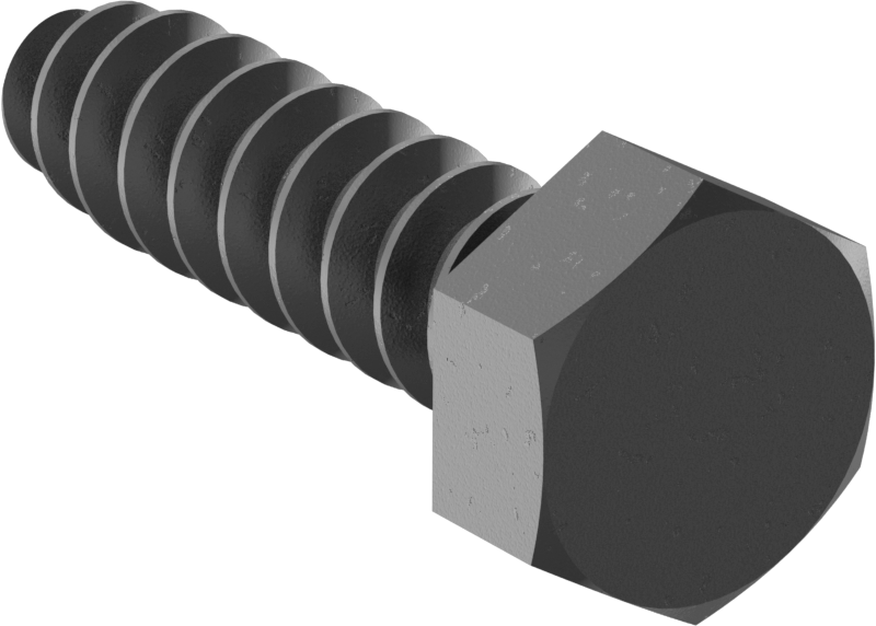 Siyah Oksit Çelik Altıgen Başlı Ahşap Vida, 5/16" Vida Boyutu, 1-1/4" Uzunluk