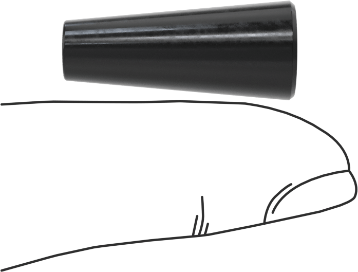 SBR Kauçuk Konik Tapa, Anma Ölçüsü D, 1/4“ ila 27/64” İç Çap için, Delik Olmadan