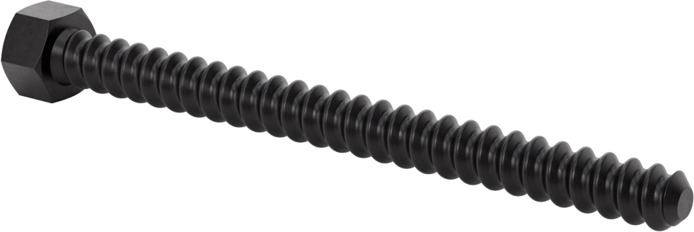 Sarmal Dişli Altıgen Başlı Vida, 1/2"-6 Diş Boyutu, 6 inç Uzunluk