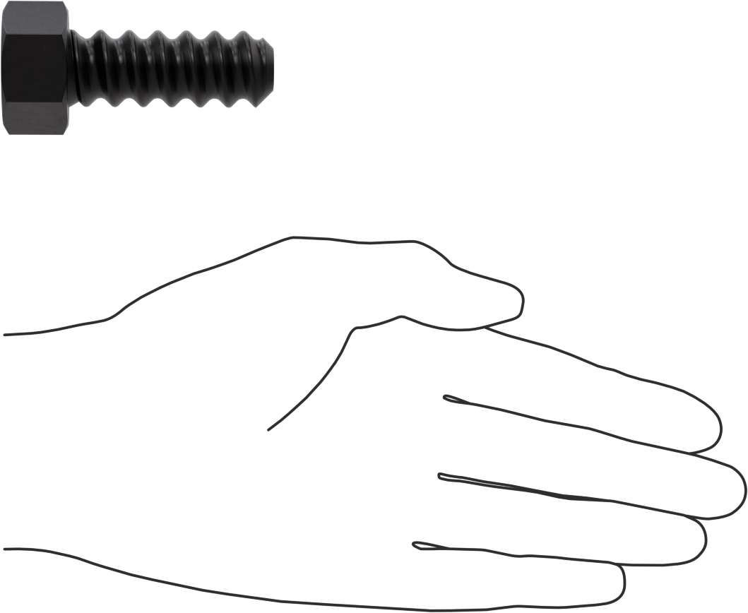 Sarmal Dişli Altıgen Başlı Vida, 3/4"-4-1/2 Diş Boyutu, 2" Uzunluk