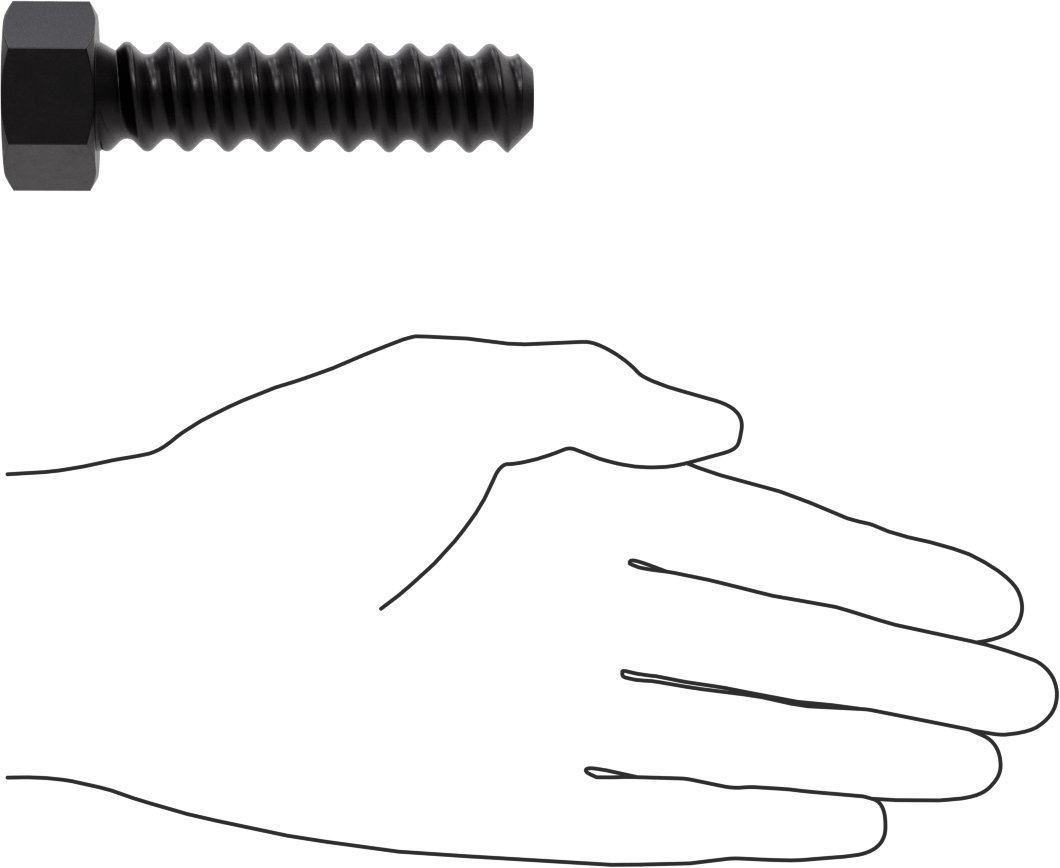Sarmal Dişli Altıgen Başlı Vida, 3/4"-4-1/2 Diş Boyutu, 3" Uzunluk
