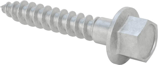 Ahşap için Flanşlı Altıgen Başlı Vidalar, Sıcak Daldırma Galvanizli Çelik, 1/4" Boyut, 1-1/2" Uzunluk