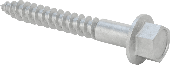 Ahşap için Flanşlı Altıgen Başlı Vidalar, Sıcak Daldırma Galvanizli Çelik, 1/4" Boyut, 2" Uzunluk
