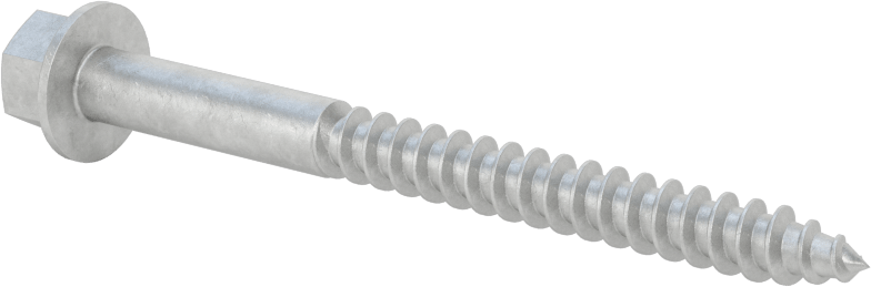 Ahşap için Flanşlı Altıgen Başlı Vidalar, Sıcak Daldırma Galvanizli Çelik, 1/4" Boyut, 3" Uzunluk