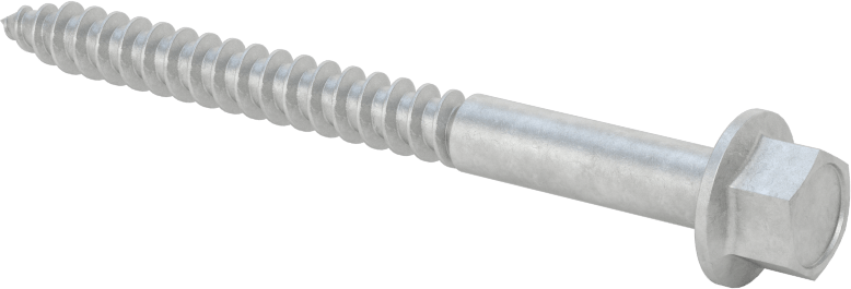 Ahşap için Flanşlı Altıgen Başlı Vidalar, Sıcak Daldırma Galvanizli Çelik, 1/4" Boyut, 3" Uzunluk