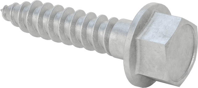 Ahşap için Flanşlı Altıgen Başlı Vidalar, Sıcak Daldırma Galvanizli Çelik, 5/16" Boyut, 1-1/2" Uzunluk