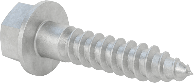 Ahşap için Flanşlı Altıgen Başlı Vidalar, Sıcak Daldırma Galvanizli Çelik, 5/16" Boyut, 1-1/2" Uzunluk