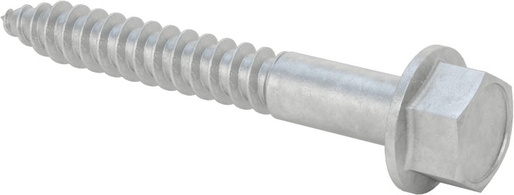 Ahşap için Flanşlı Altıgen Başlı Vidalar, Sıcak Daldırma Galvanizli Çelik, 5/16" Boyut, 2-1/2" Uzunluk