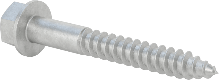 Ahşap için Flanşlı Altıgen Başlı Vidalar, Sıcak Daldırma Galvanizli Çelik, 5/16" Boyut, 2-1/2" Uzunluk