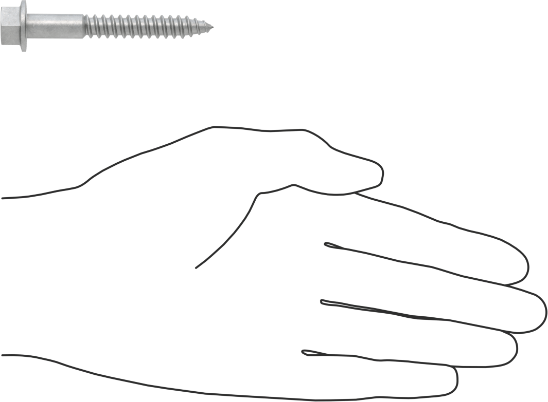Ahşap için Flanşlı Altıgen Başlı Vidalar, Sıcak Daldırma Galvanizli Çelik, 5/16" Boyut, 2-1/2" Uzunluk