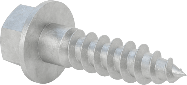 Ahşap için Flanşlı Altıgen Başlı Vidalar, Sıcak Daldırma Galvanizli Çelik, 3/8" Boyut, 1-1/2" Uzunluk