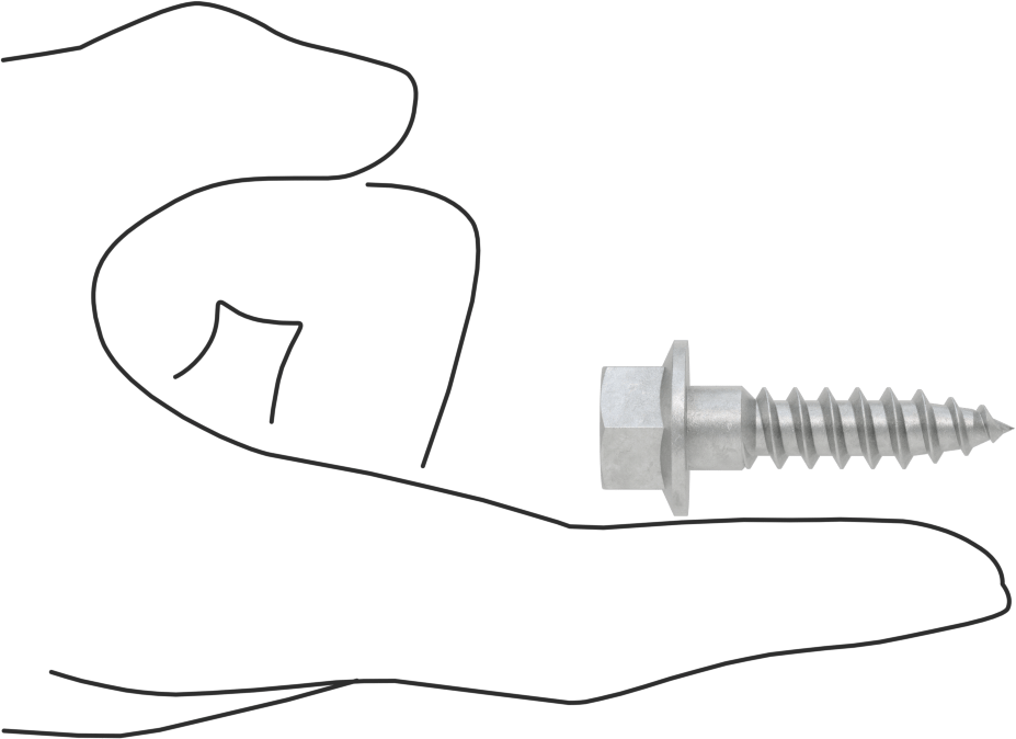 Ahşap için Flanşlı Altıgen Başlı Vidalar, Sıcak Daldırma Galvanizli Çelik, 3/8" Boyut, 1-1/2" Uzunluk