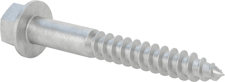 Ahşap için Flanşlı Altıgen Başlı Vidalar, Sıcak Daldırma Galvanizli Çelik, 3/8" Boyut, 3" Uzunluk