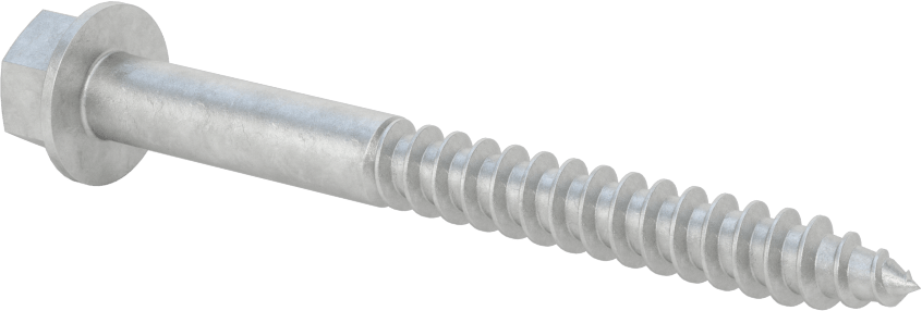 Ahşap için Flanşlı Altıgen Başlı Vidalar, Sıcak Daldırma Galvanizli Çelik, 3/8" Boyut, 4" Uzunluk