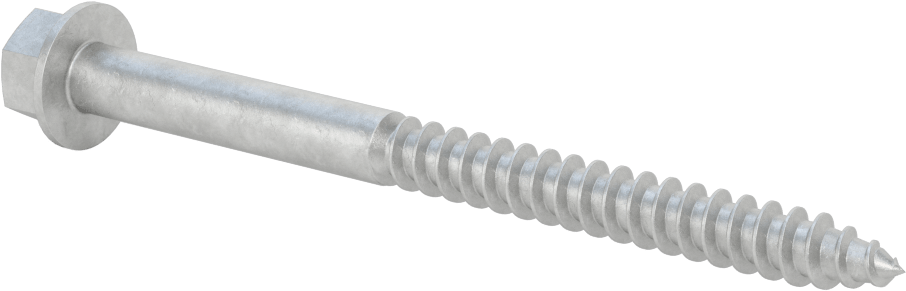 Ahşap için Flanşlı Altıgen Başlı Vidalar, Sıcak Daldırma Galvanizli Çelik, 3/8" Boyut, 5 inç Uzunluk