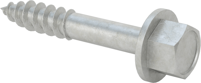 Ahşap için Flanşlı Altıgen Başlı Vidalar, Sıcak Daldırma Galvanizli Çelik, 1/4" Boyut, 1-1/2" Uzunluk