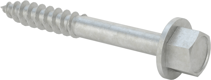 Ahşap için Flanşlı Altıgen Başlı Vidalar, Sıcak Daldırma Galvanizli Çelik, 1/4" Boyut, 2" Uzunluk