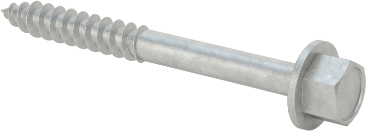 Ahşap için Flanşlı Altıgen Başlı Vidalar, Sıcak Daldırma Galvanizli Çelik, 1/4" Boyut, 2-1/2" Uzunluk