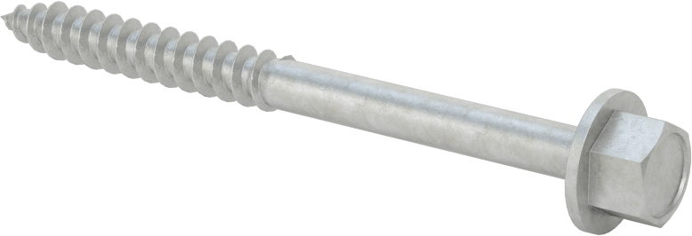 Ahşap için Flanşlı Altıgen Başlı Vidalar, Sıcak Daldırma Galvanizli Çelik, 1/4" Boyut, 3" Uzunluk