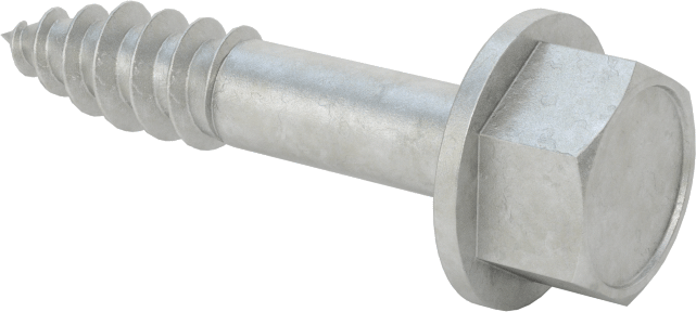 Ahşap için Flanşlı Altıgen Başlı Vidalar, Sıcak Daldırma Galvanizli Çelik, 5/16" Boyut, 1-1/2" Uzunluk