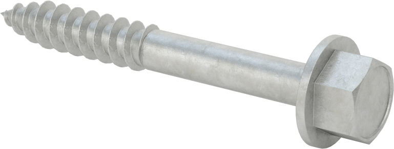 Ahşap için Flanşlı Altıgen Başlı Vidalar, Sıcak Daldırma Galvanizli Çelik, 3/8" Boyut, 3" Uzunluk