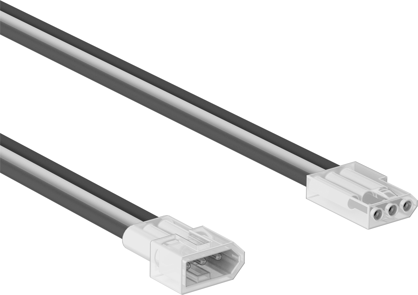Kompakt Push-In Kontrol/Güç Konektör Seti, Altın Kaplama Pirinç, Molex Standart .062", 3 Kutup, 6" Kurşun Uzunluğu