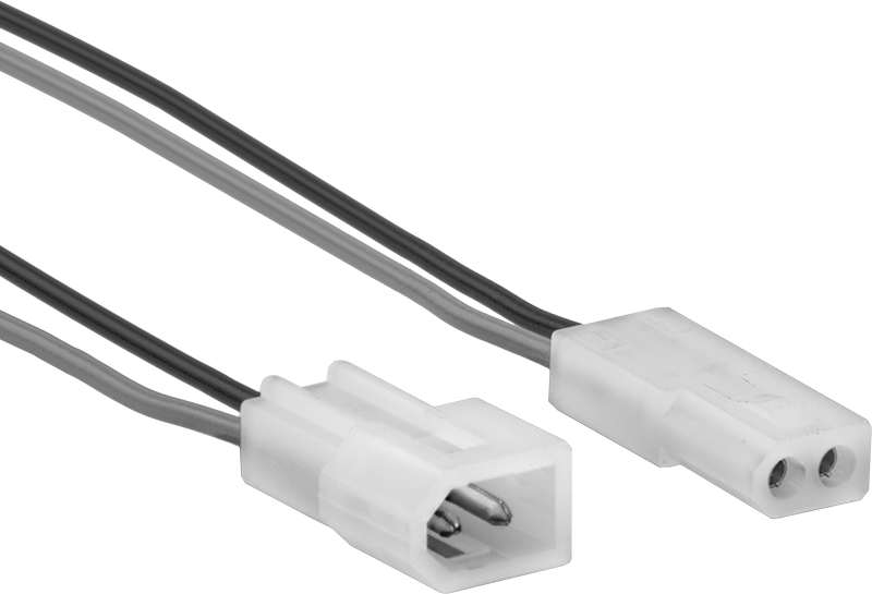 Kompakt Push-In Kontrol/Güç Konektör Seti, 6" Kablo Uçlu Fiş x Soket, Molex Standart .062", 2 Kutup