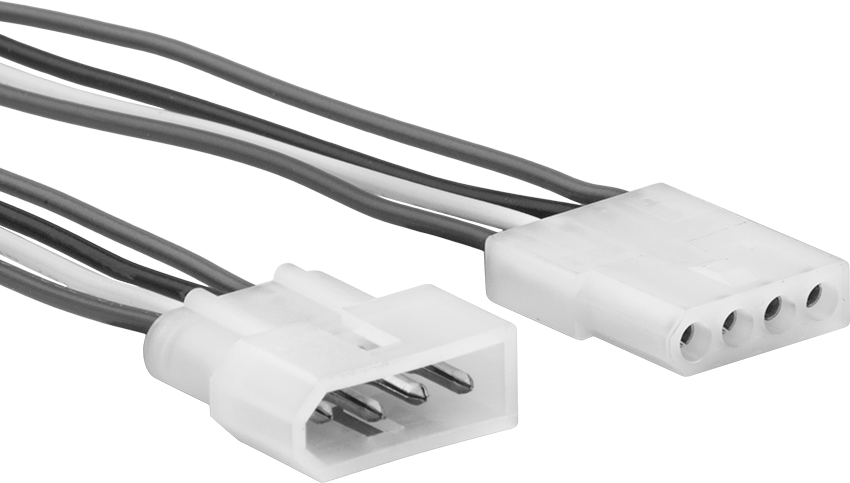 Kompakt Push-In Kontrol/Güç Konektör Seti, 6" Kablo Uçlu Fiş x Soket, Molex Standart .062", 4 Kutup