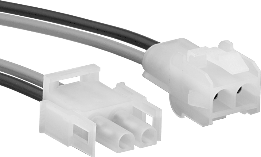 Kompakt Push-In Kontrol/Güç Konektör Seti, 6" Kablo Uçlu Fiş x Soket, Molex Mlx, 2 Kutup