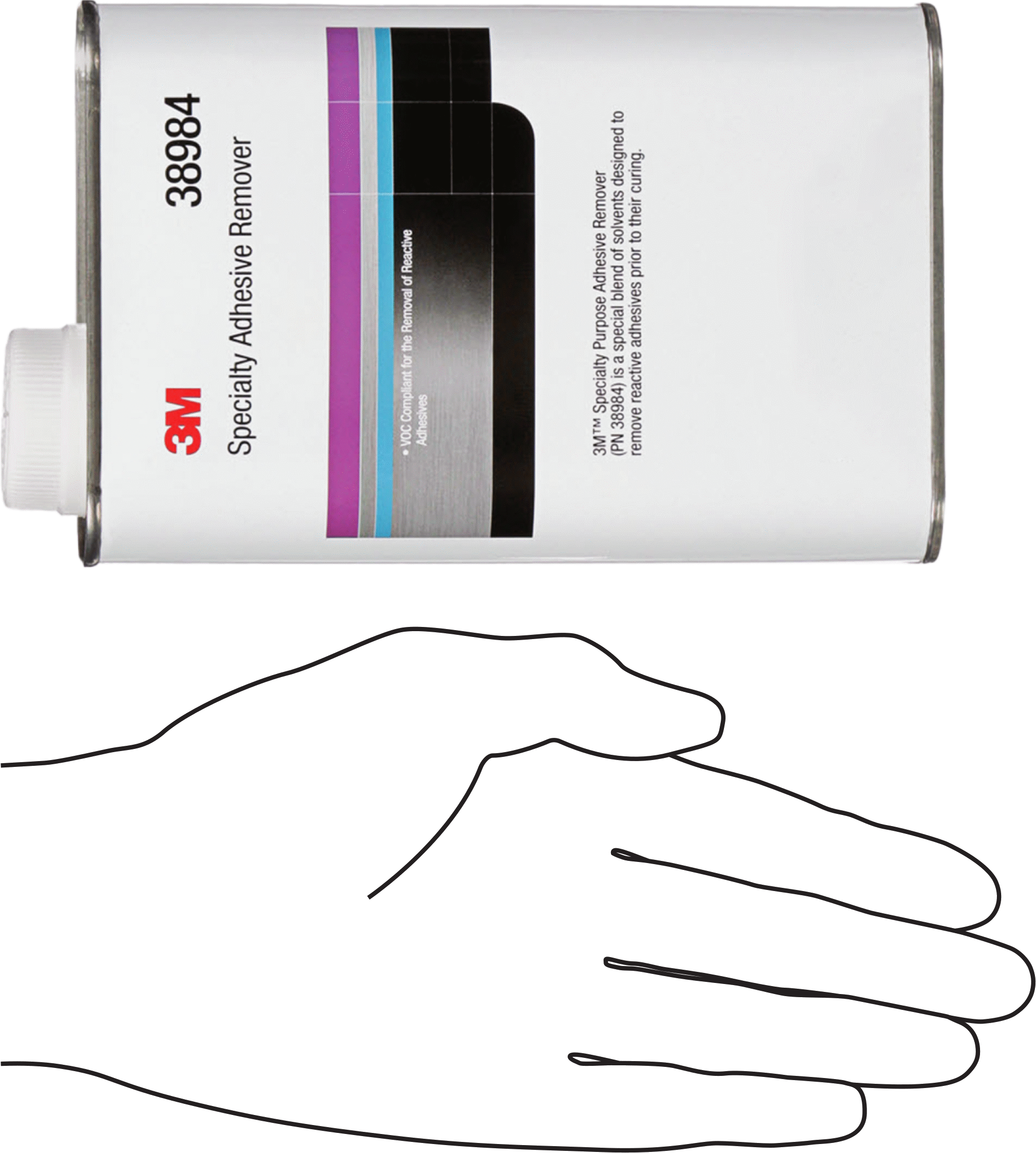 Yapısal Yapıştırıcı Sökücü, 3M 38984, 32 FL. oz. Teneke Kutu