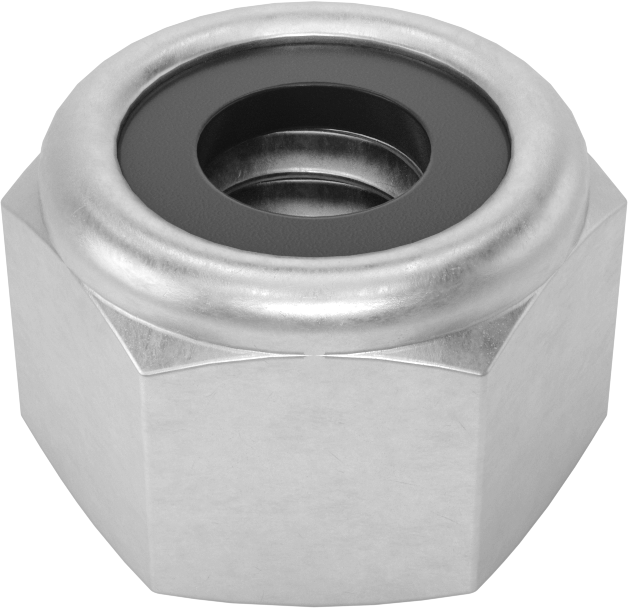 Orta Mukavemetli Çelik Naylon Ekli Kilit Somunu, Sınıf 5, Çinko Kaplamalı, 1/4"-20 Diş Boyutu