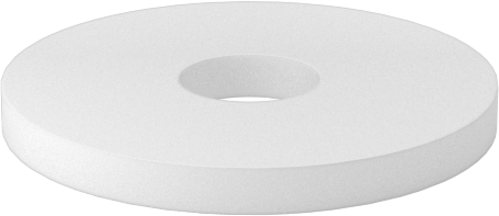 PTFE Plastik Pul, 4 Numaralı Vida Boyutu için, 0.125" ID, 0.438" OD