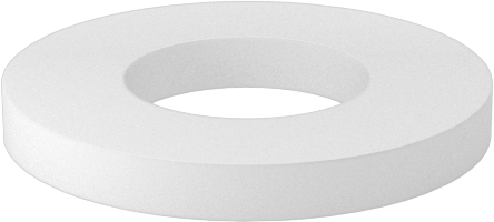 PTFE Plastik Pul, 5 numaralı vida boyutu için, 0.141" ID, 0.281" OD