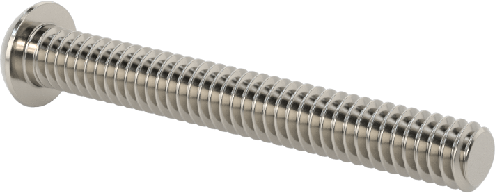 Paslanmaz Çelik Kurcalamaya Dayanıklı Düğme Başlı Altıgen Soketli Vidalar, 1/4"-20 Diş Boyutu, 2" Uzunluk