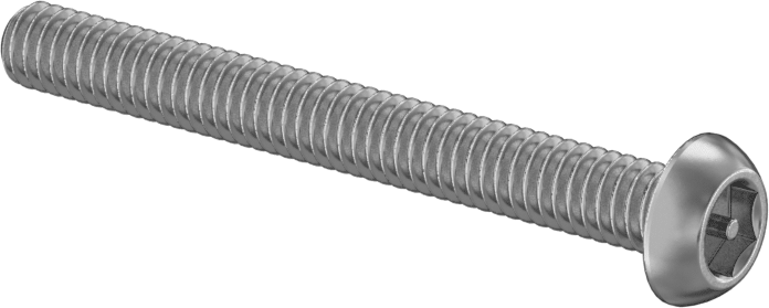 Paslanmaz Çelik Kurcalamaya Dayanıklı Düğme Başlı Altıgen Soketli Vidalar, 8-32 Diş Boyutu, 1-1/2" Uzunluk