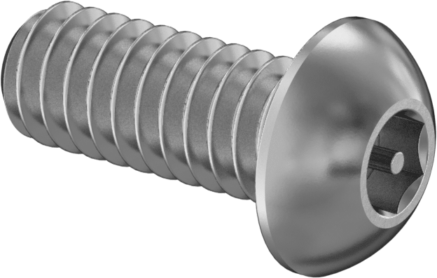 Paslanmaz Çelik Kurcalamaya Dayanıklı Düğme Başlı Altıgen Soketli Vidalar, 1/4"-20 Diş Boyutu, 5/8" Uzunluk
